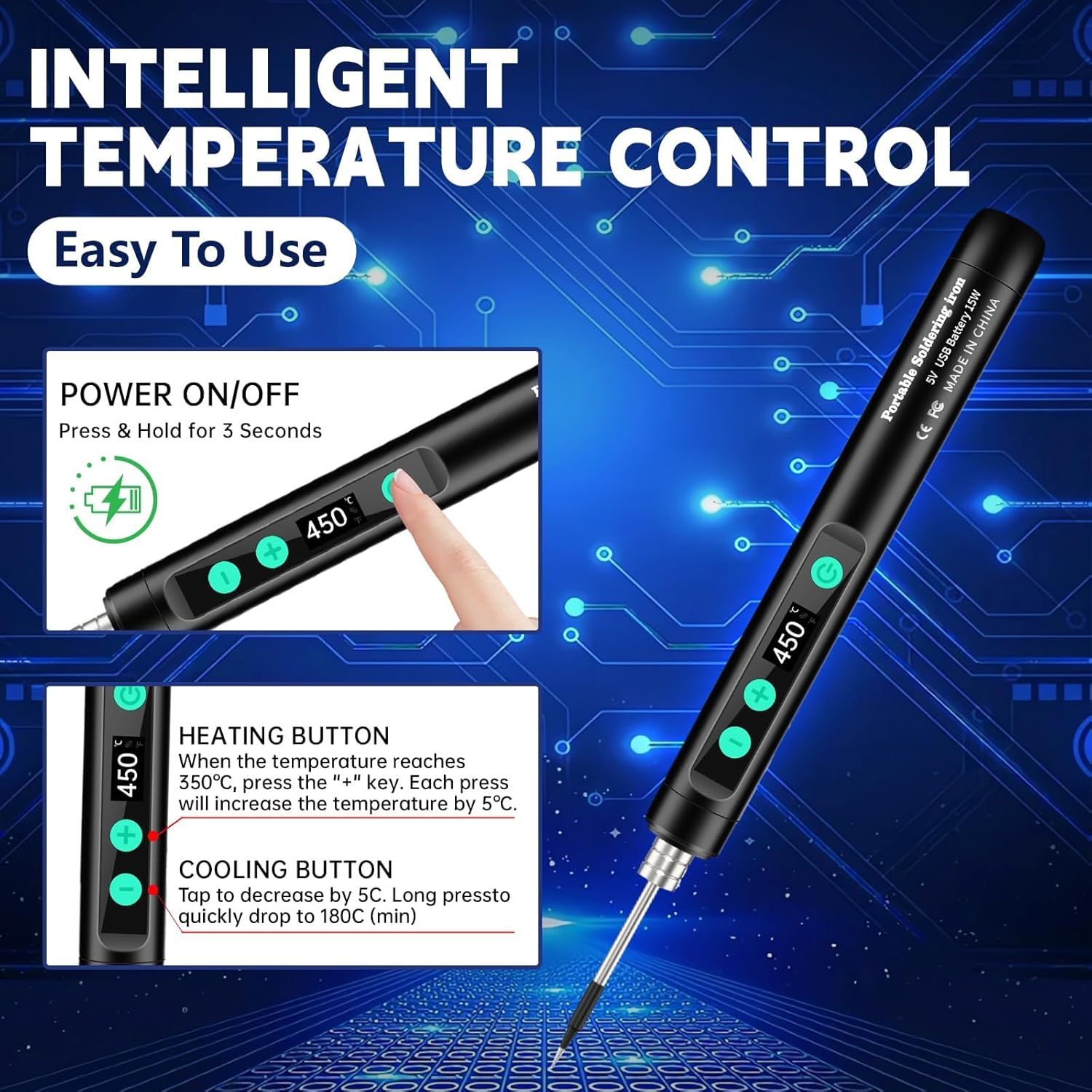 USB Rechargeable Digital Solde - Electronics Repair Kit With Soldering Iron บทวิจารณ์และราคา